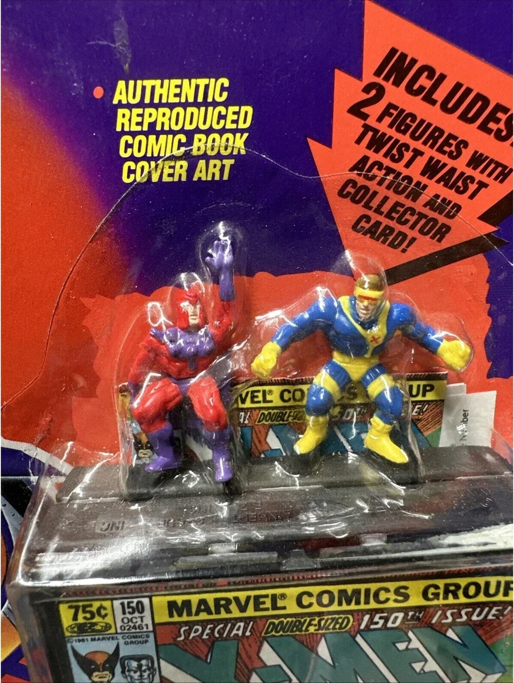 (2) X-Men Pocket Comics Jet Hangar ToyBiz 1994 Magneto Cyclops vs Figure NEW